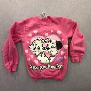 Disney 101 Dalmatians Sweatshirt Pink Kids Medium 5 6 Puppy Graphic Vintage Girl